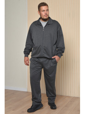 Спортивний костюм чоловічий батальний темно-сірого кольору 978 163810C Спортивний костюм чоловічий батальний темно-сірого кольору 978 163810C