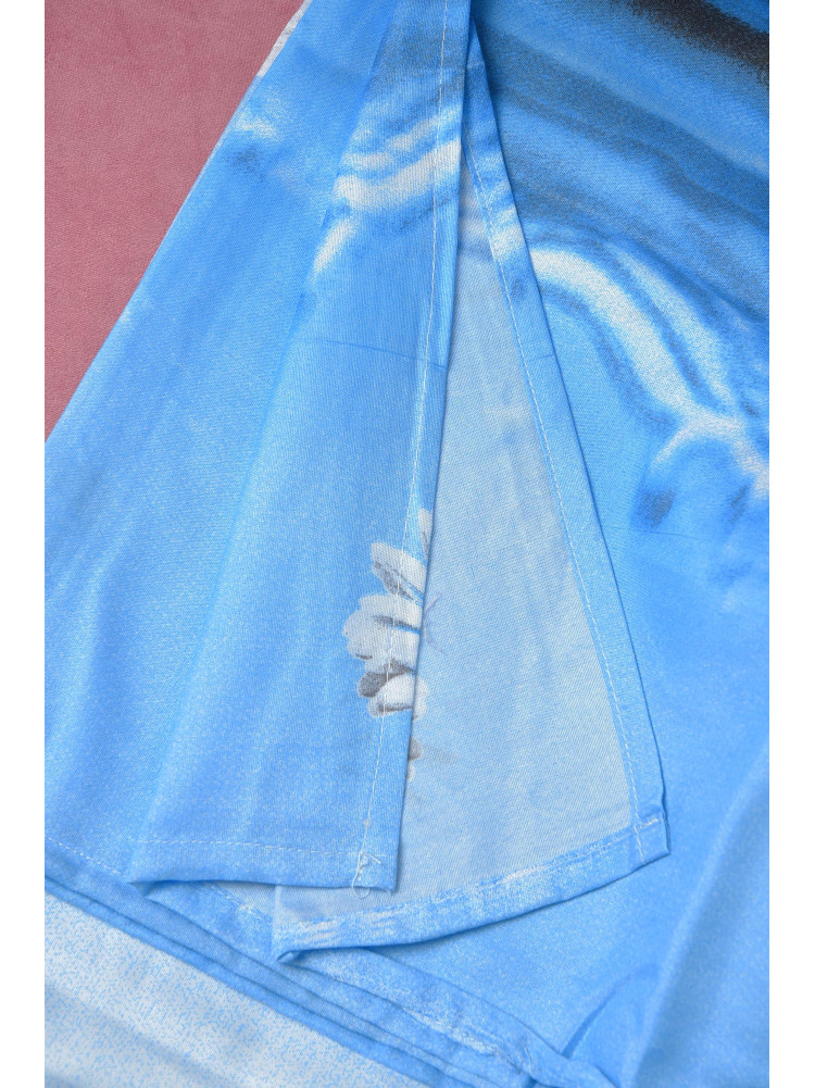 Комплект постельного белья голубого цвета с цветочным принтом евро 163900C