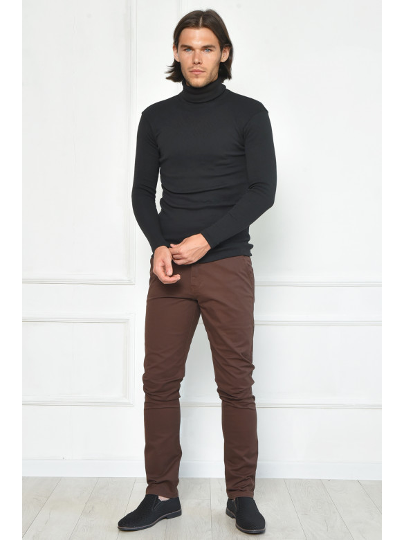 Штаны мужские темно-коричневого цвета 90647 163979C