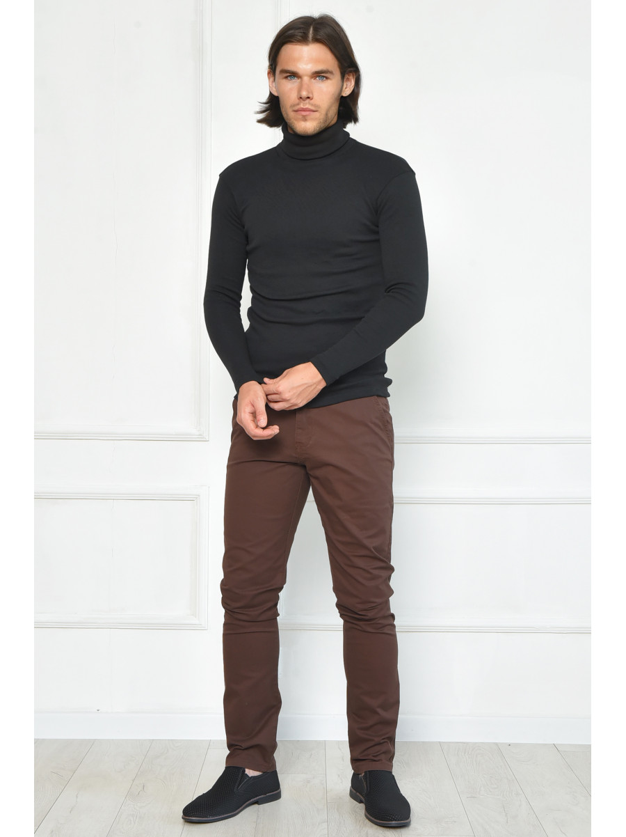 Штаны мужские темно-коричневого цвета 90647 163979C