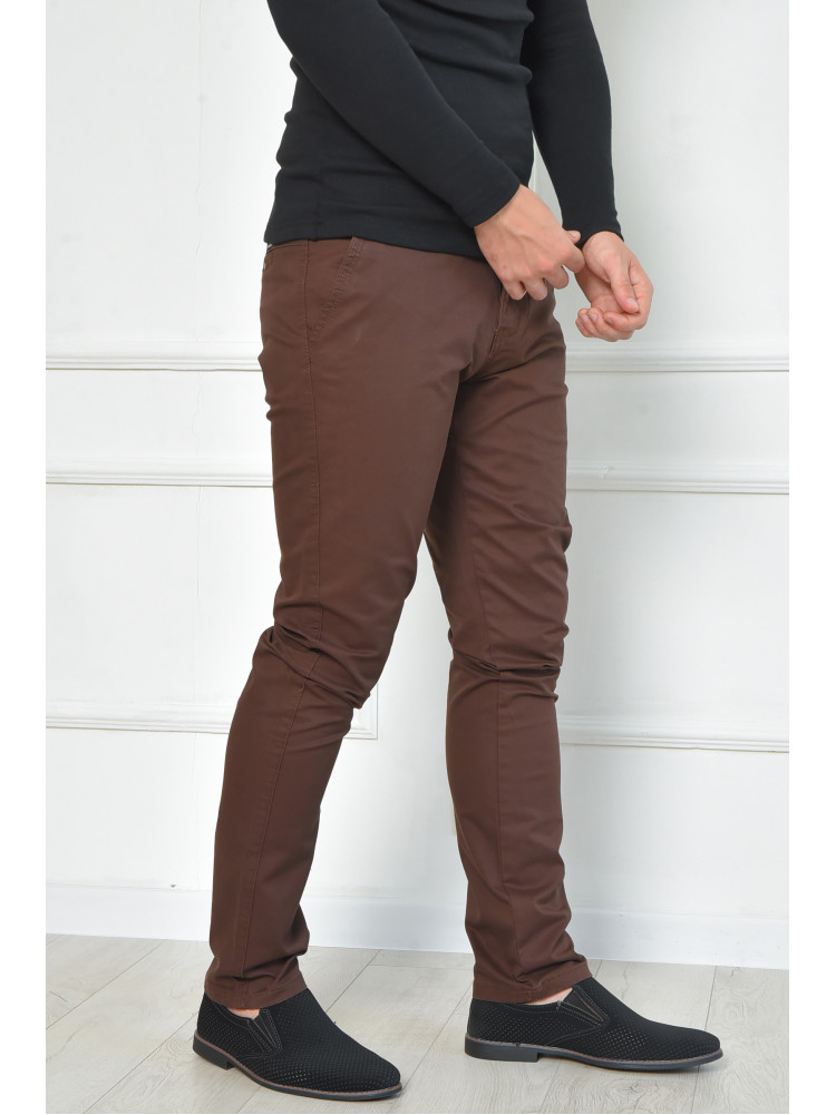 Штаны мужские темно-коричневого цвета 90647 163979C