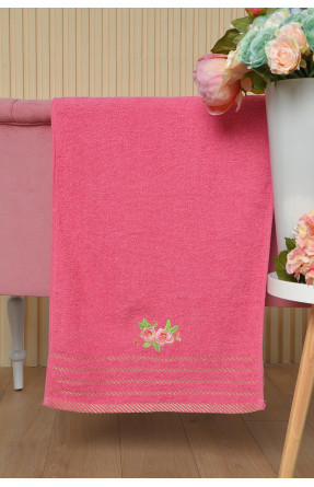 Рушник для обличчя махровий рожевого кольору 766-4 164155C