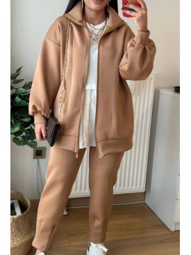 Костюм жіночий на флісі бежевого кольору 164295C Костюм жіночий на флісі бежевого кольору 164295C