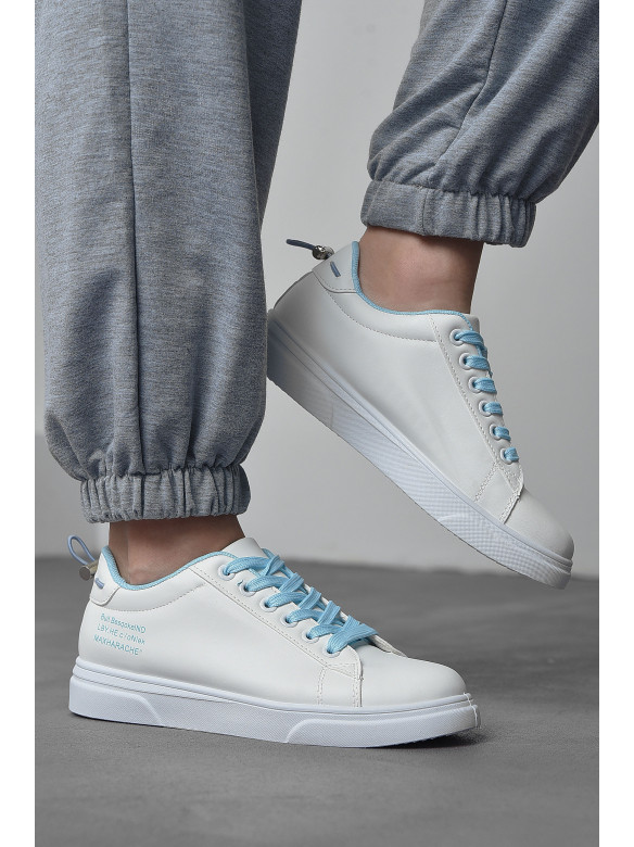 Кросівки жіночі білого кольору на шнурівці 21-3 164671C