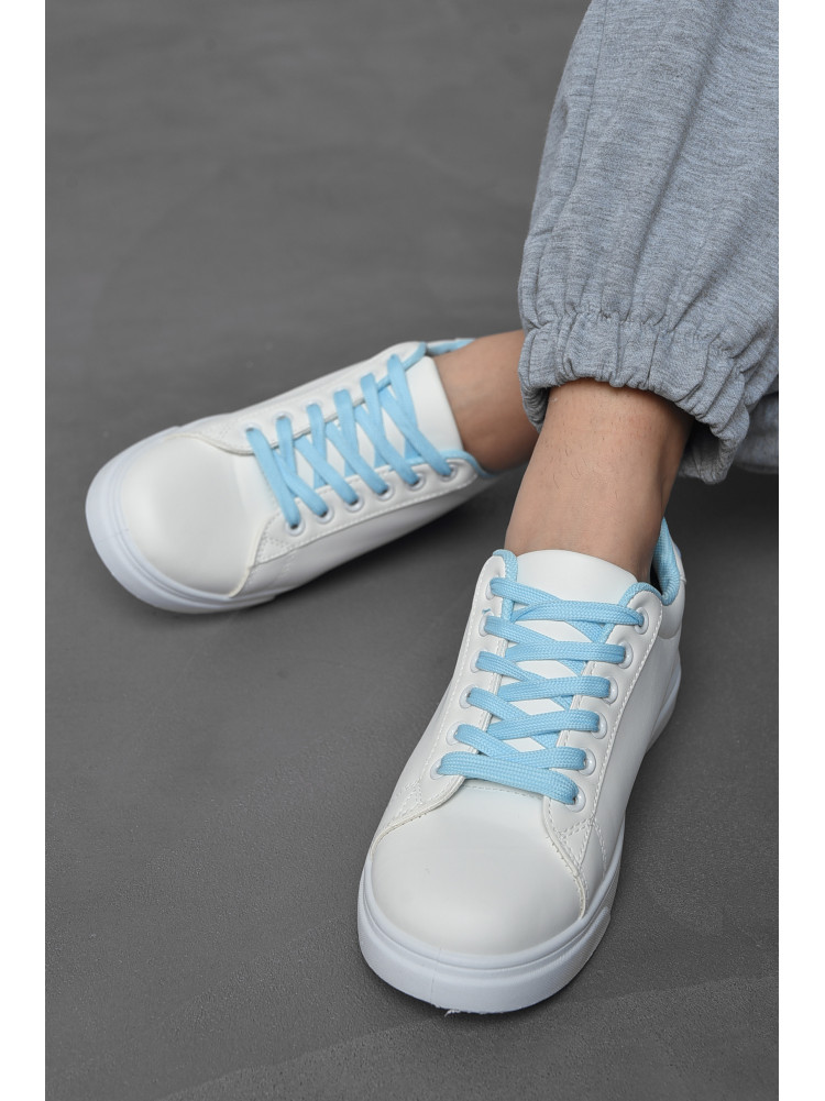 Кросівки жіночі білого кольору на шнурівці 21-3 164671C