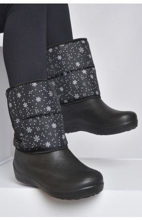 Дутики жіночі на хутрі чорного кольору ЖДЛ-02 164679C