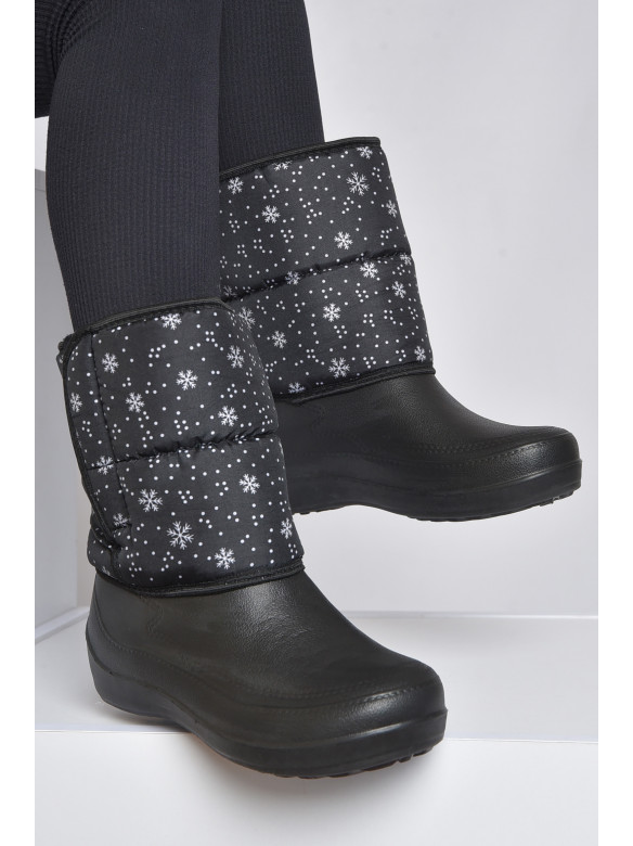 Дутики жіночі на хутрі чорного кольору ЖДЛ-02 164679C