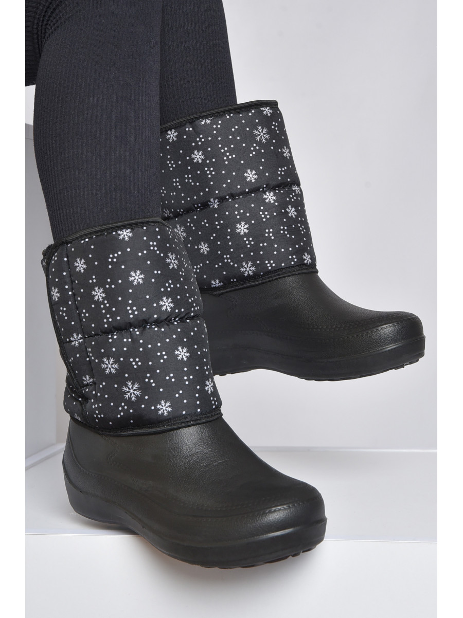 Дутики жіночі на хутрі чорного кольору ЖДЛ-02 164679C