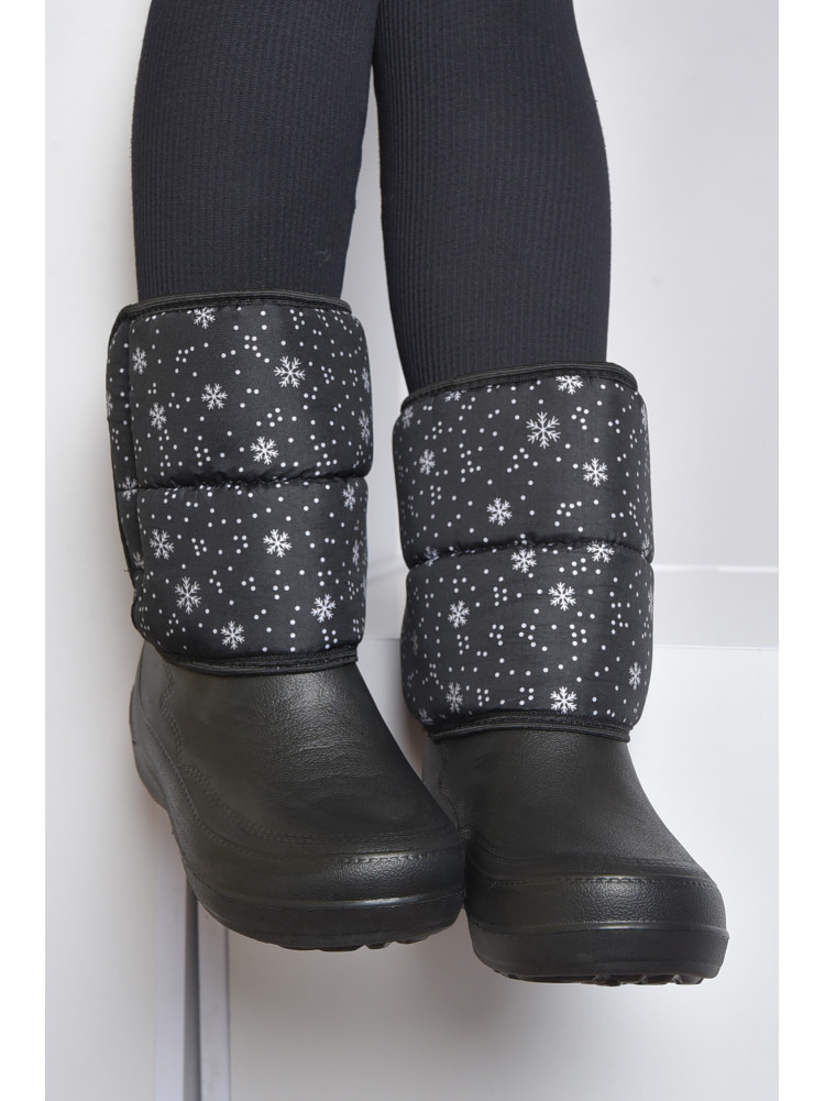 Дутики жіночі на хутрі чорного кольору ЖДЛ-02 164679C