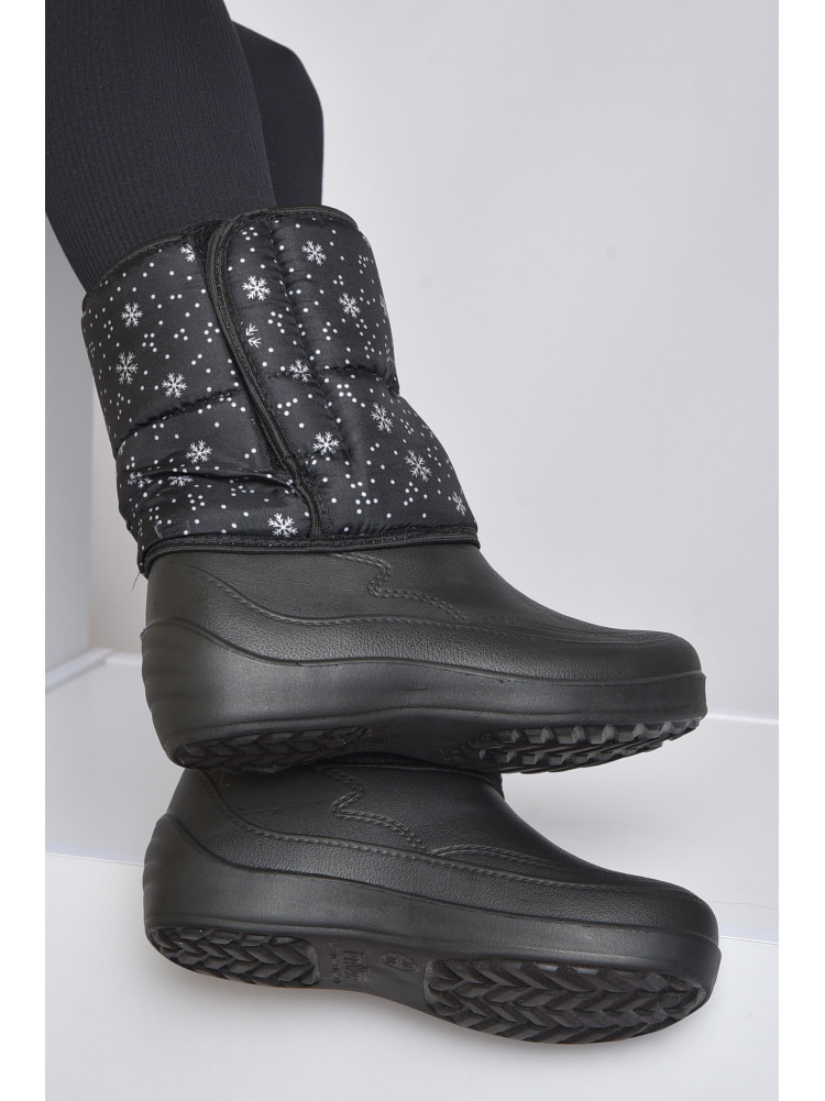 Дутики жіночі на хутрі чорного кольору ЖДЛ-02 164679C