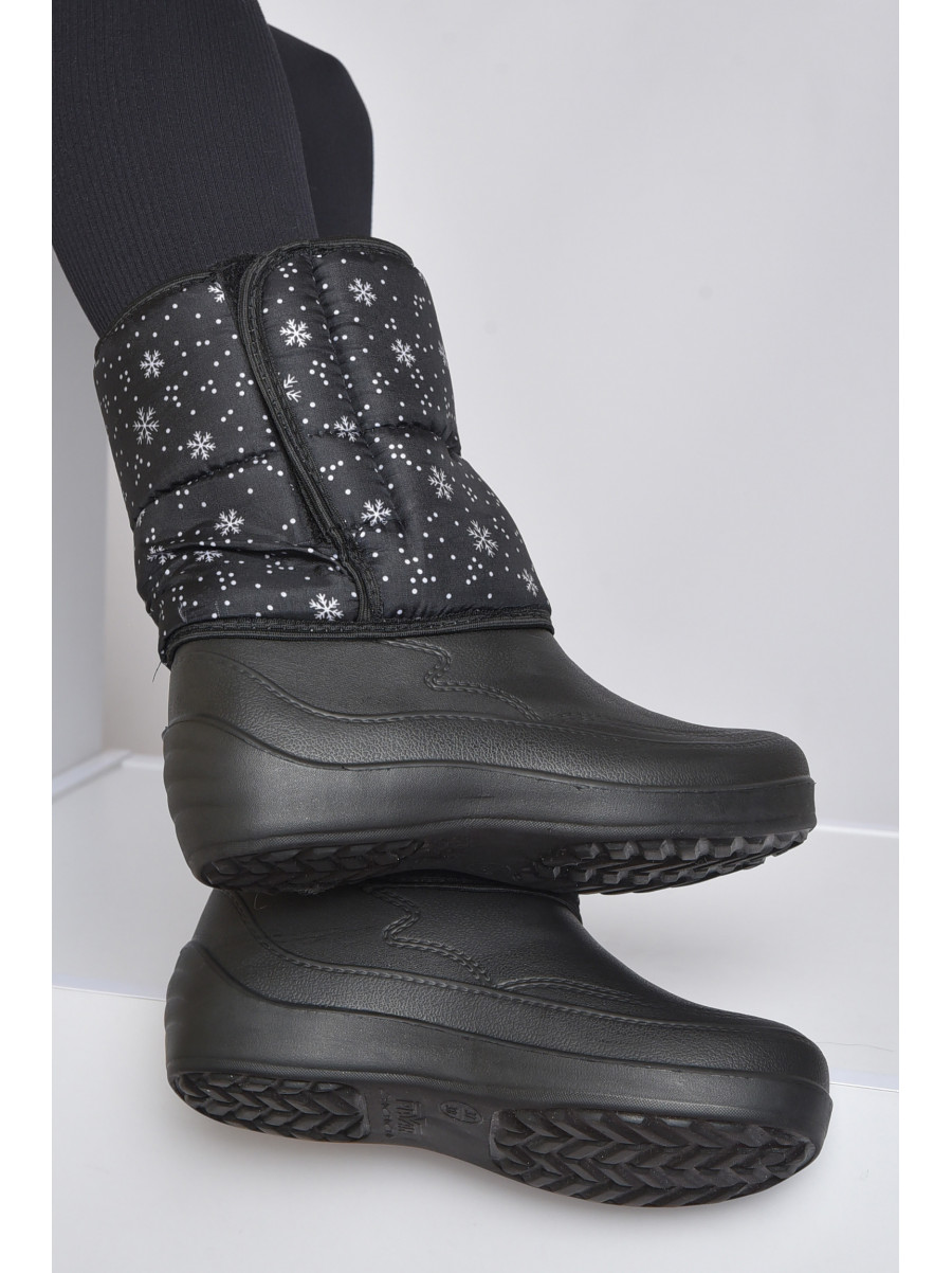 Дутики жіночі на хутрі чорного кольору ЖДЛ-02 164679C