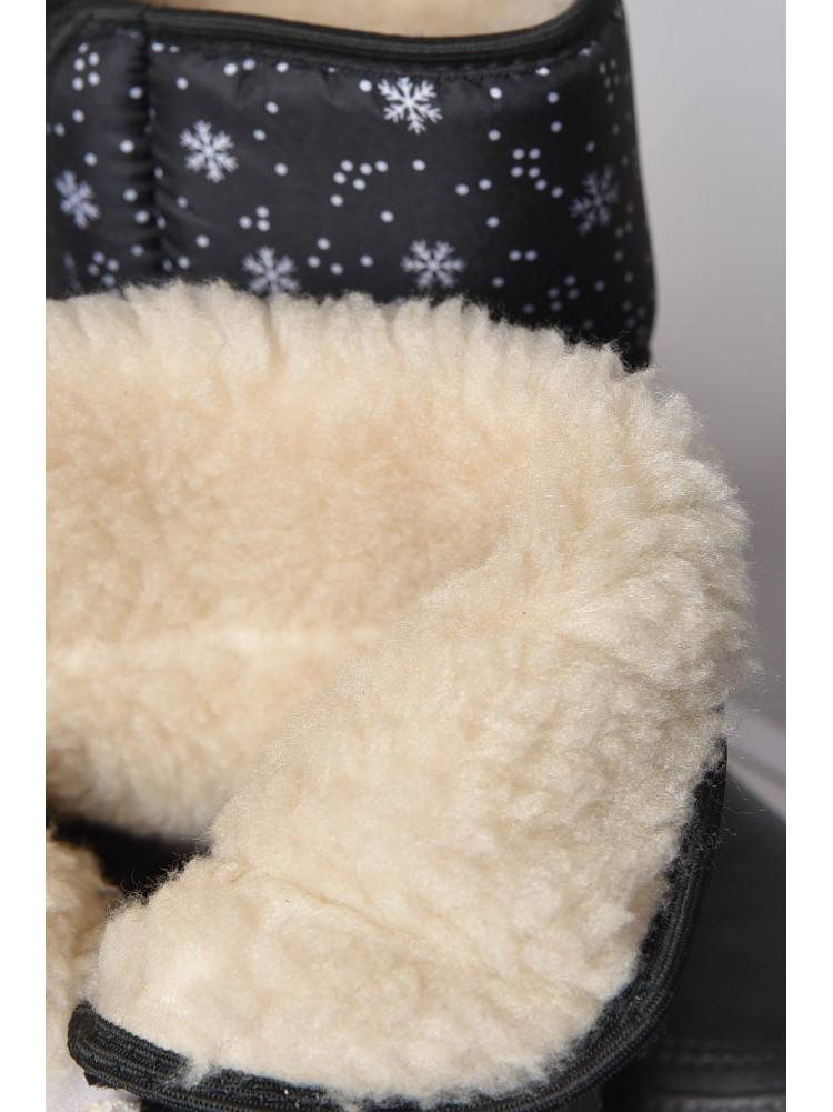 Дутики жіночі на хутрі чорного кольору ЖДЛ-02 164679C