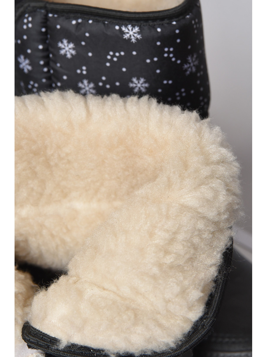 Дутики жіночі на хутрі чорного кольору ЖДЛ-02 164679C