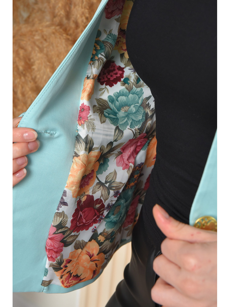 Піджак жіночий бірюзового кольору 164856C