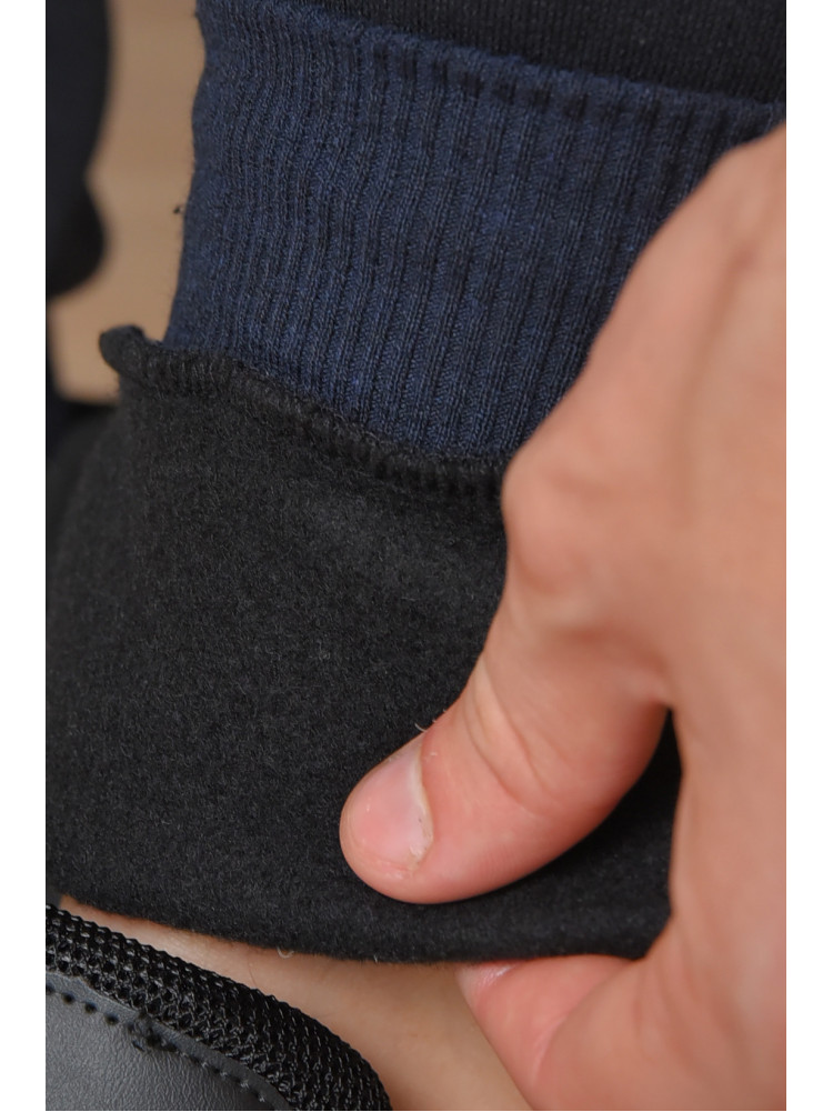 Спортивные штаны мужские на флисе черного цвета 02 165023C