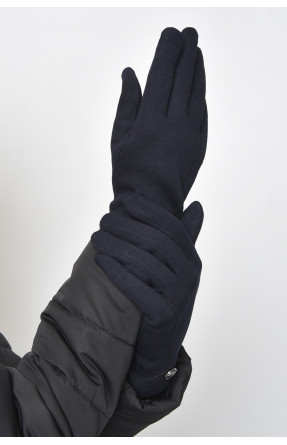 Перчатки женские на меху темно-синего цвета размер 6 013 165072C