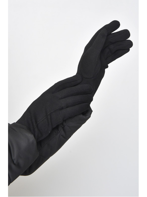 Перчатки женские на меху черного цвета 013 165074C