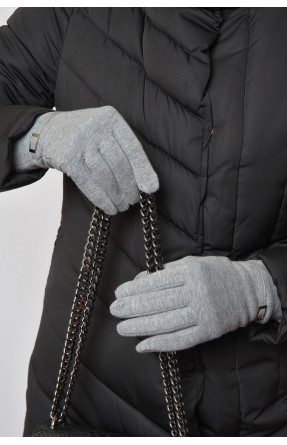 Перчатки женские на меху серого цвета размер 6 019 165085C