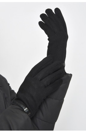 Перчатки женские на меху черного цвета 019 165090C