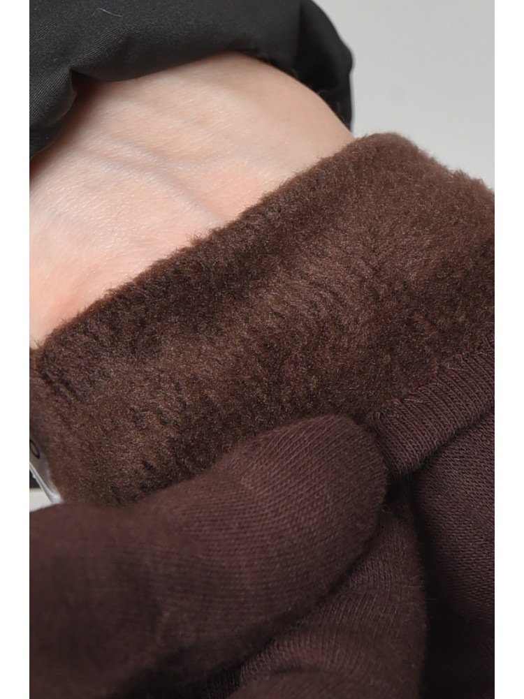 Рукавички жіночі на хутрі коричневого кольору розмір 8 011 165092C