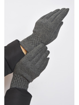 Перчатки женские на меху темно-серого цвета размер 7,5 011 165095C Перчатки женские на меху темно-серого цвета размер 7,5 011 165095C