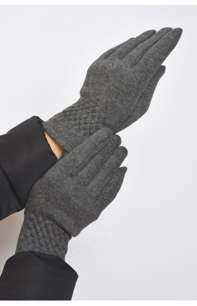 Перчатки женские на меху темно-серого цвета размер 7,5 011 165095C