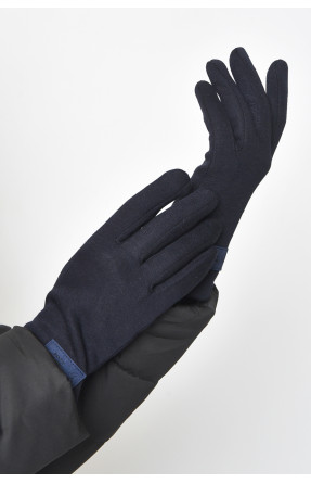 Перчатки женские на меху темно-синего цвета размер 6 017 165115C