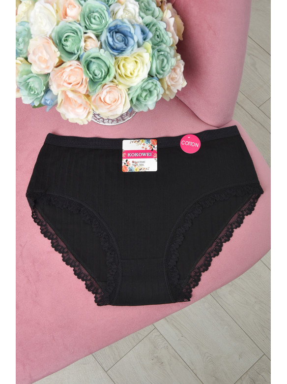 Трусы женские полубатальные черного цвета 3540 165117C