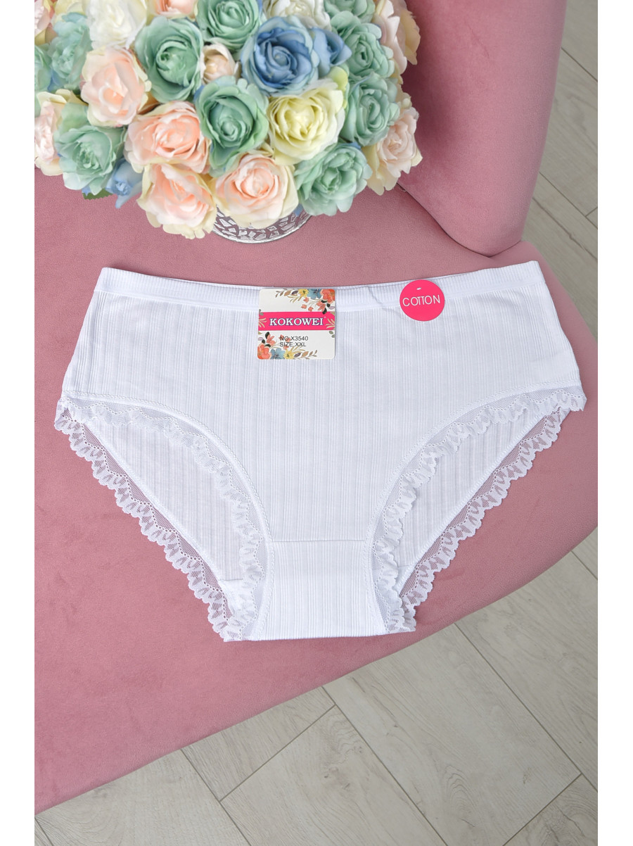Трусы женские полубатальные белого цвета 3540 165121C