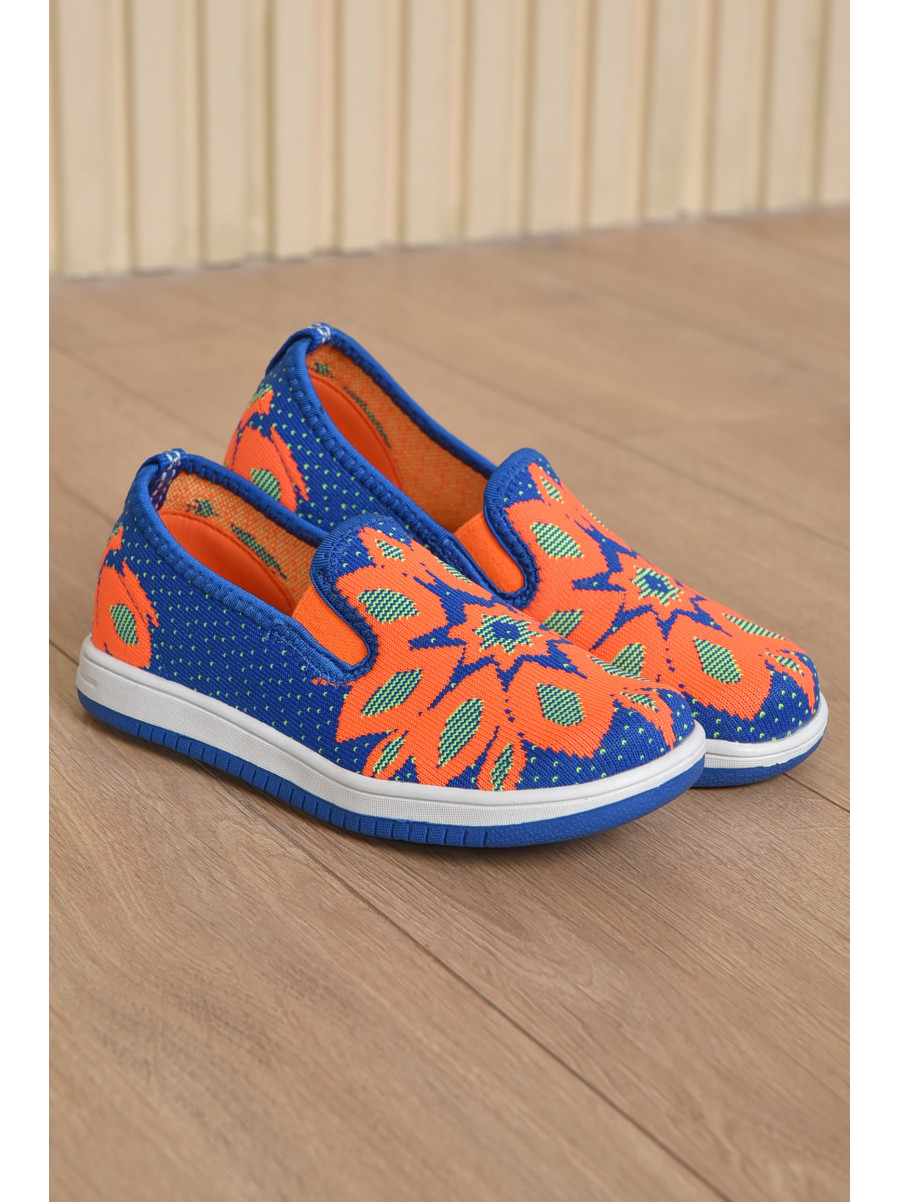 Мокасины детские для девочки синего цвета текстиль 2016-79 165366C