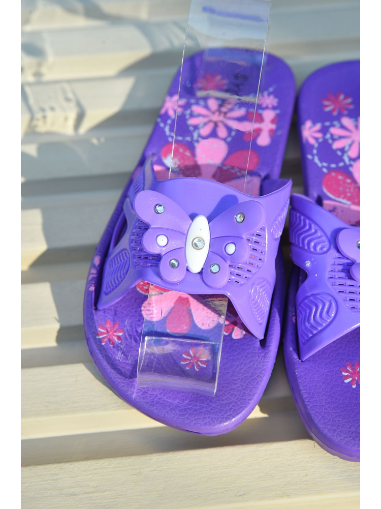 Шлепки детские для девочки фиолетового цвета 3285-1 165381C