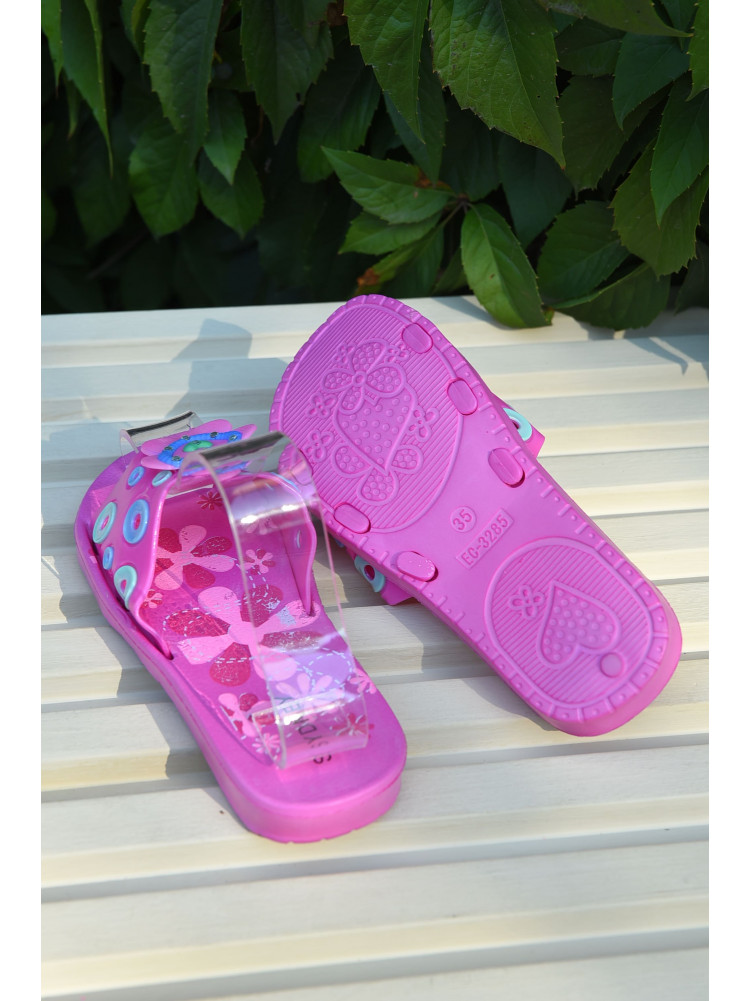 Шльопанці дитячі для дівчинки рожевого кольору 3285-5 165401C