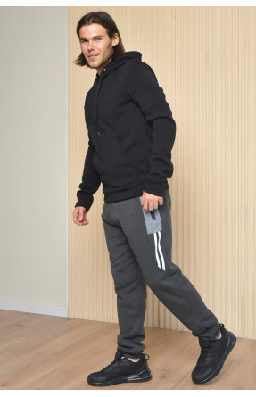 Спортивные штаны мужские на флисе темно-серого цвета 405 165451C