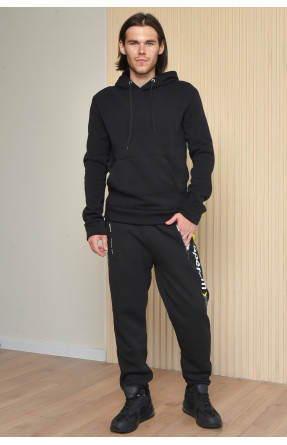 Спортивные штаны мужские на флисе черного цвета 6122 165459C