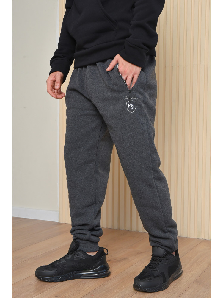 Спортивные штаны мужские на флисе темно-серого цвета 6119 165461C