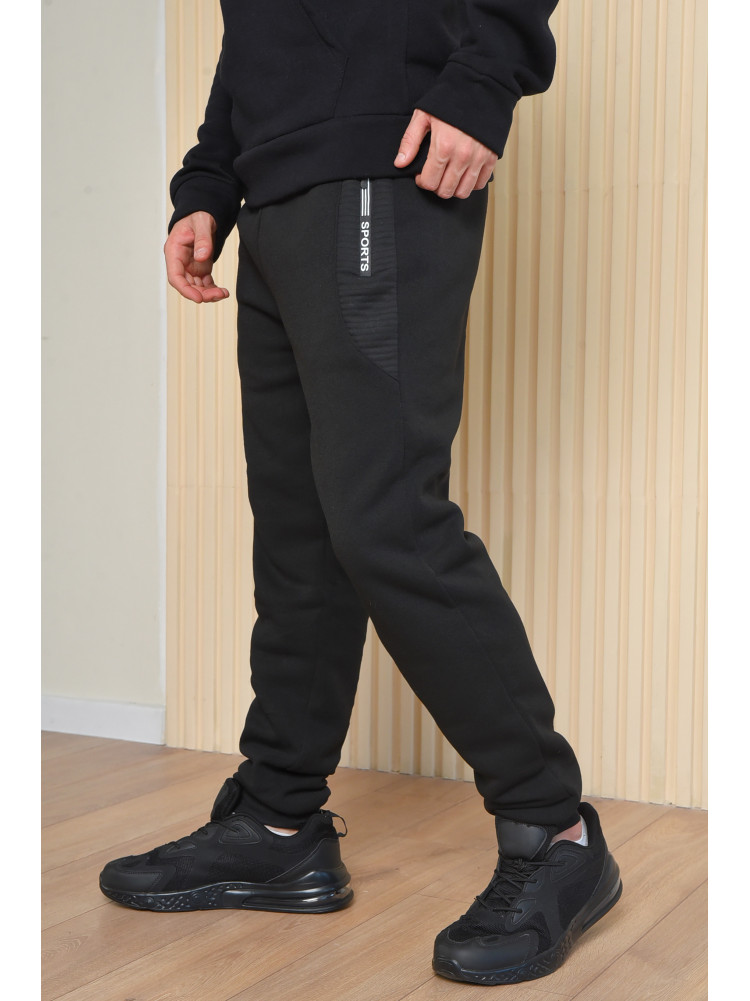 Спортивні штани чоловічі на флісі чорного кольору 6120 165465C