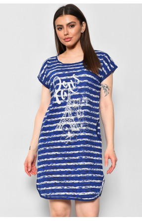 Ночная рубашка женская батальная  темно-синего цвета 165538C