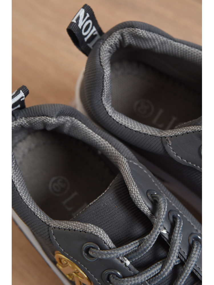 Кросівки дитячі для хлопчика темно-сірого кольору 588а 165543C