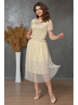 Платье женское бежевого цвета размер 42-44 165641C Платье женское бежевого цвета размер 42-44 165641C