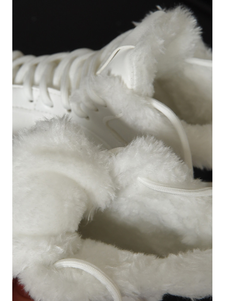 Кроссовки женские на меху белого цвета м97-5 165719C