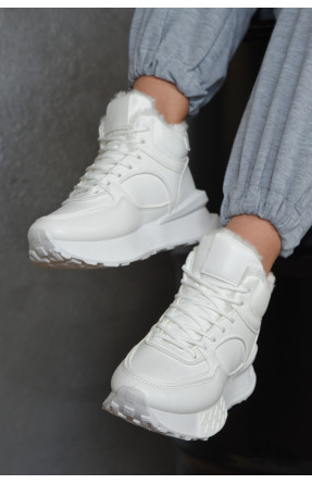 Кросівки жіночі на хутрі білого кольору м99-2 165720C