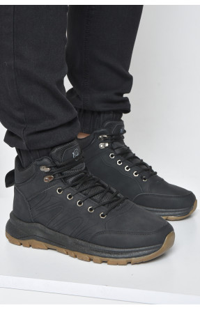 Ботинки мужские зимние на меху черного цвета YB10602-1 165862C