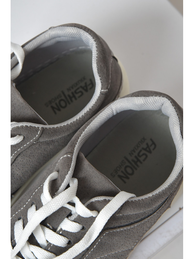 Кросівки чоловічі сірого кольору на шнурівці 1809-3 165867C