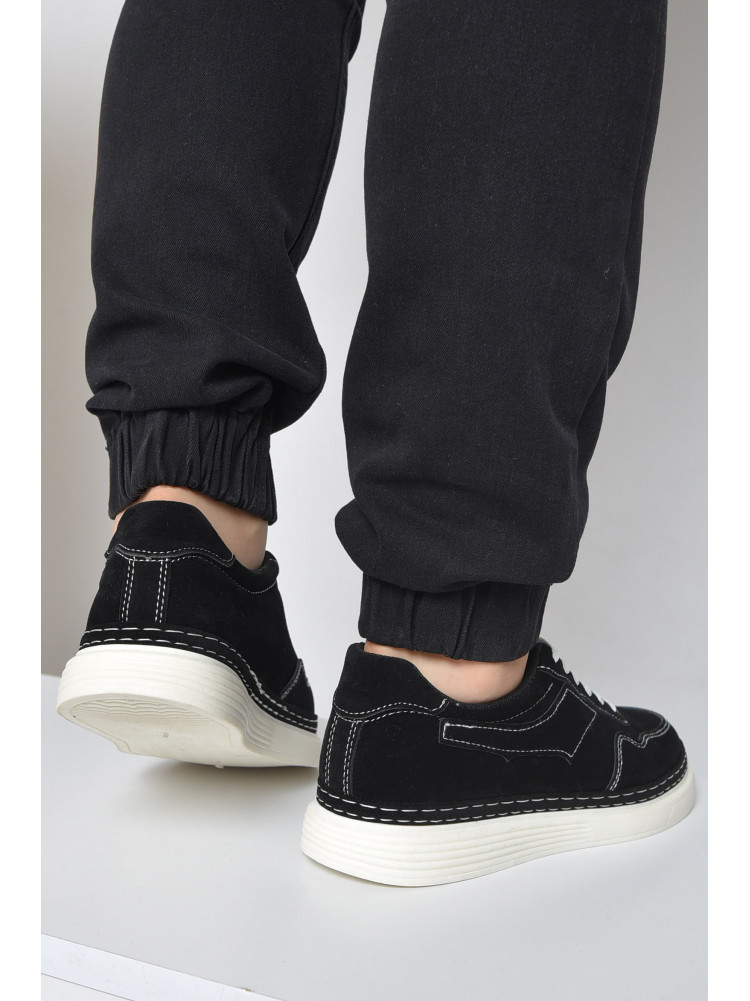 Кросівки чоловічі чорного кольору на шнурівці 1809-1 165868C