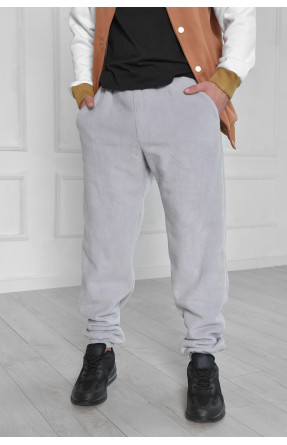 Спортивные штаны мужские флисовые светло-серого цвета размер L 111 165917C
