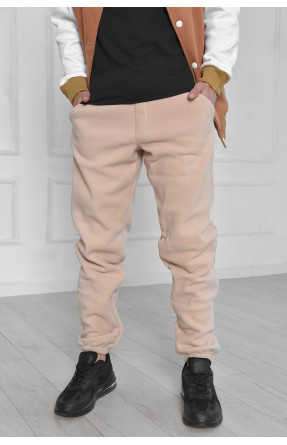 Спортивные штаны мужские флисовые бежевого цвета 111 165918C