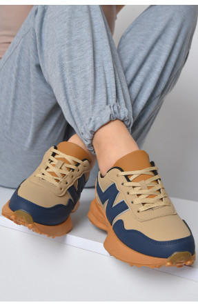 Кросівки жіночі бежевого кольору на шнурівці 538-40 166018C