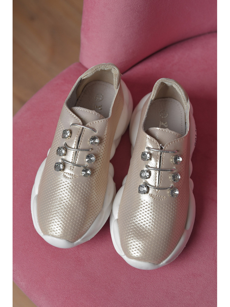 Кросівки дитячі для дівчинки демісезонні бежевого кольору HL2015-8 166110C