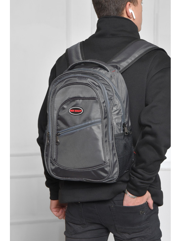 Рюкзак чоловічий однотонний сірого кольору 166203C