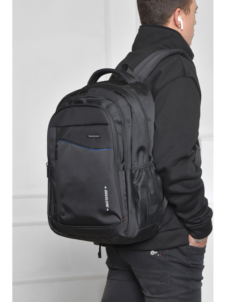 Рюкзак мужской однотонный черного цвета 1502 166251C